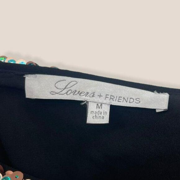 REVOLVE Lovers + Friends Sequin Blue Gold Skirt - Picture 4 of 8